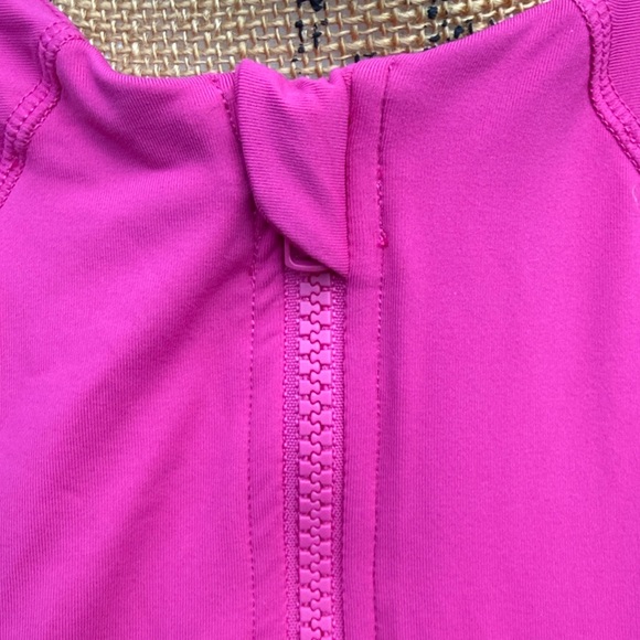 Athleta Fuchsia Long Sleeve Zip Top one piece pink Swim NWOT - Picture 8 of 8